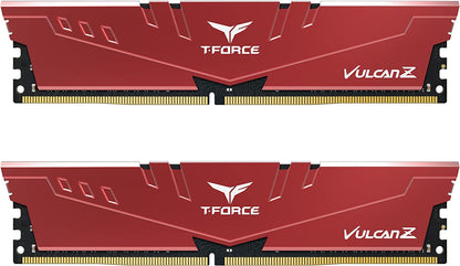 T-Force Vulcan Z DDR4 16GB Kit (2X8Gb) 3200Mhz (PC4-25600) CL16 Desktop Memory Module Ram (Red) - TLZRD416G3200HC16CDC01