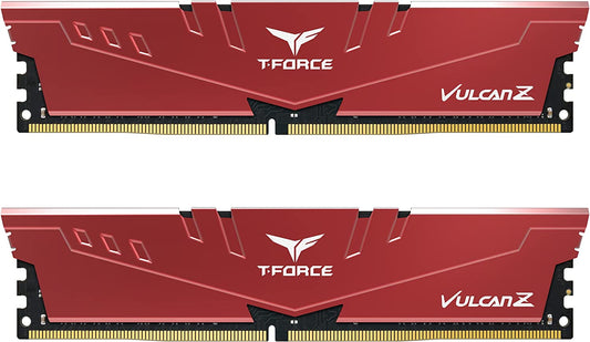 T-Force Vulcan Z DDR4 16GB Kit (2X8Gb) 3200Mhz (PC4-25600) CL16 Desktop Memory Module Ram (Red) - TLZRD416G3200HC16CDC01